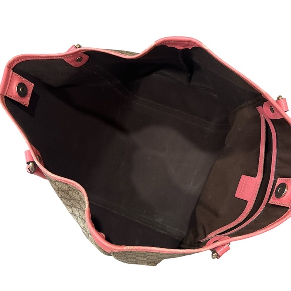 Authentic Gucci GG Supreme Joy Tote - Pink Leather Trim - Picture 6 of 10